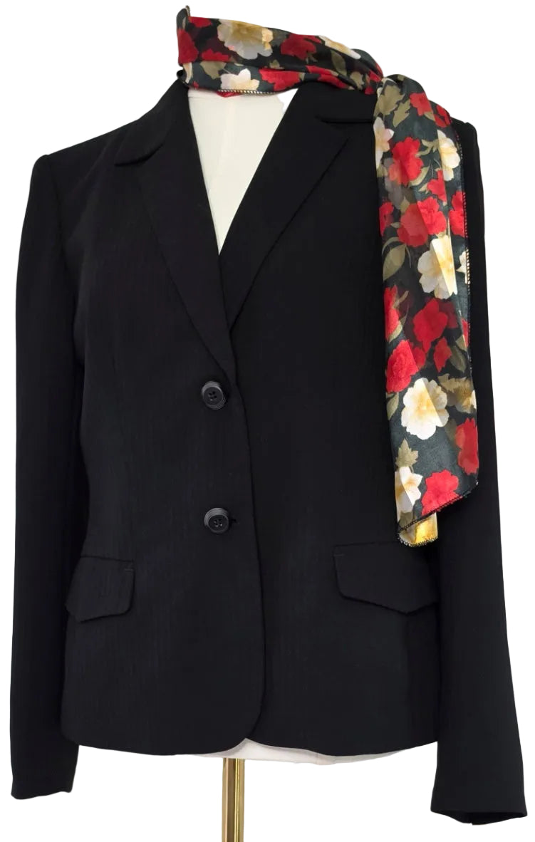 Jones New York Suit Women's Size 8 Black Two Button Blazer Career Jacket