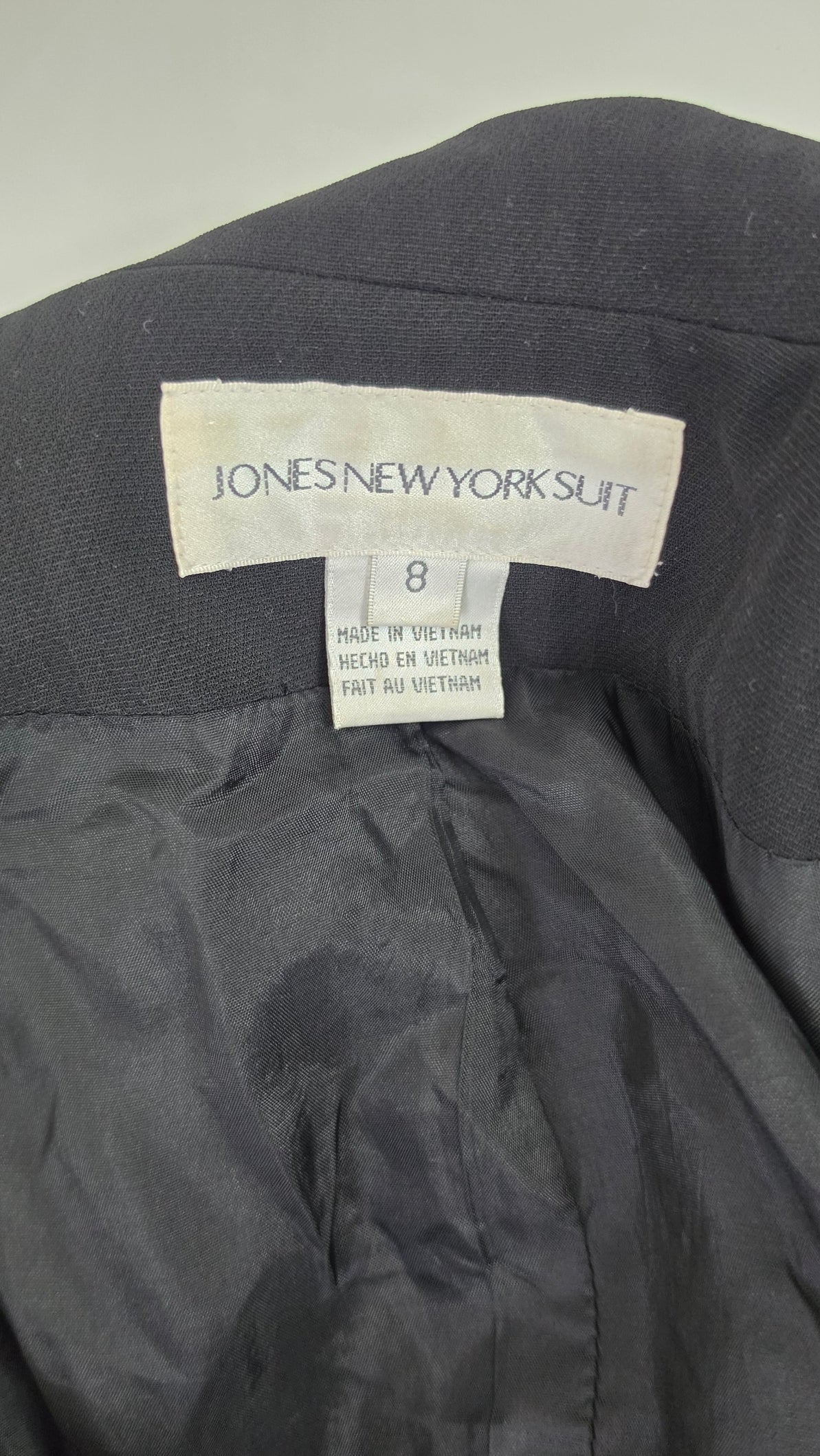 Jones New York Suit Women's Size 8 Black Two Button Blazer Career Jacket