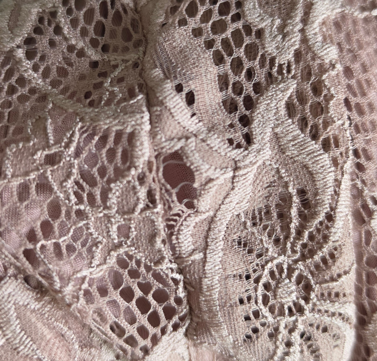Cale & Gage Mauve Floral Lace Long Sleeve Blouse