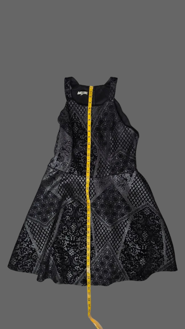 Maurices Black & Silver Fit & Flare Dress – Large