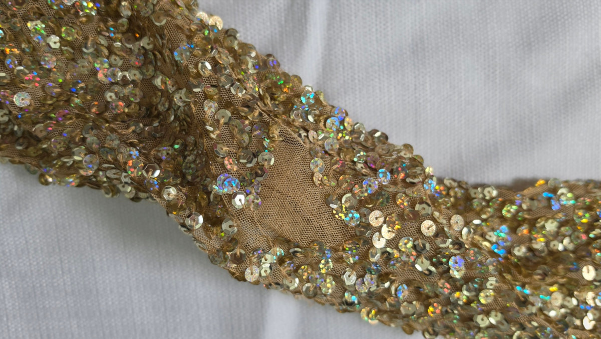 Gold Sequin One Shoulder Bodycon Mini Dress