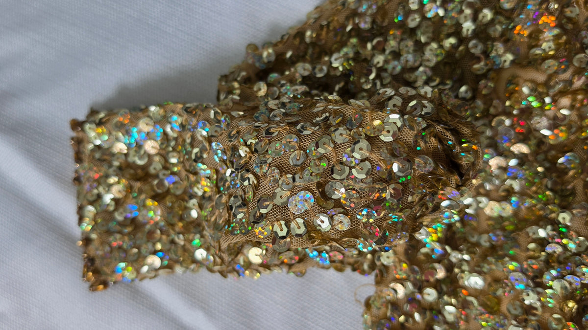 Gold Sequin One Shoulder Bodycon Mini Dress