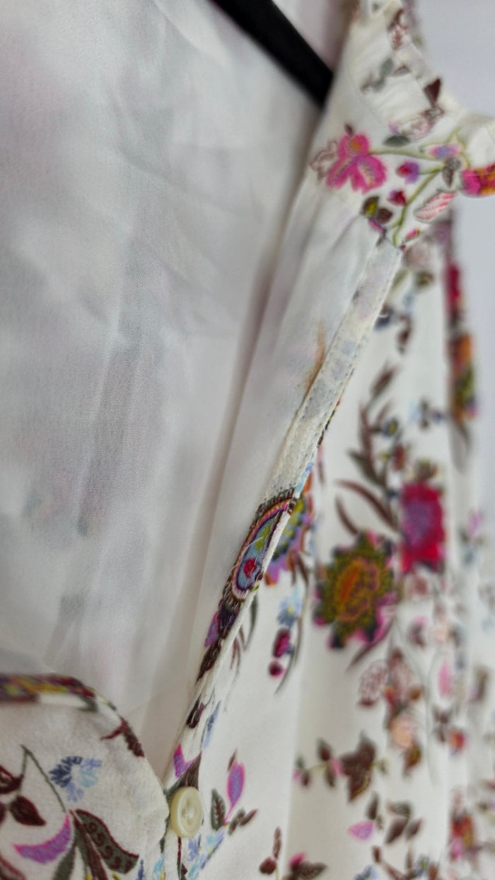 LOFT Plus Size 22 Ivory Floral Long Sleeve Dress