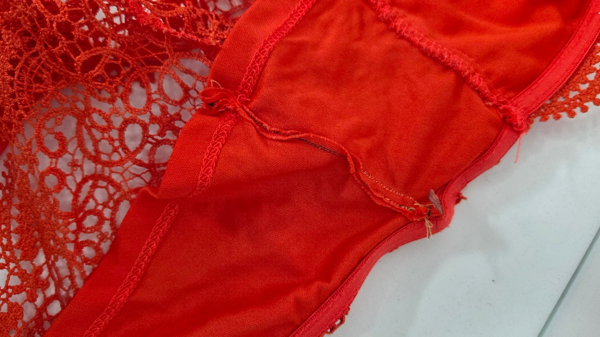 IRIS Red Lace Cutout Romper