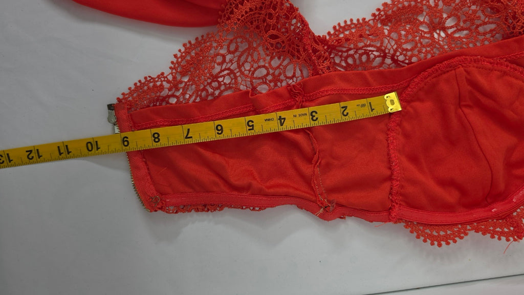 IRIS Red Lace Cutout Romper