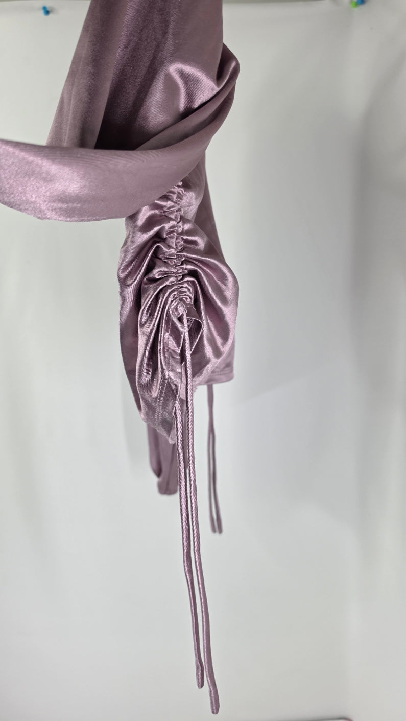 Madden NYC Mauve Satin Ruched Corset Top