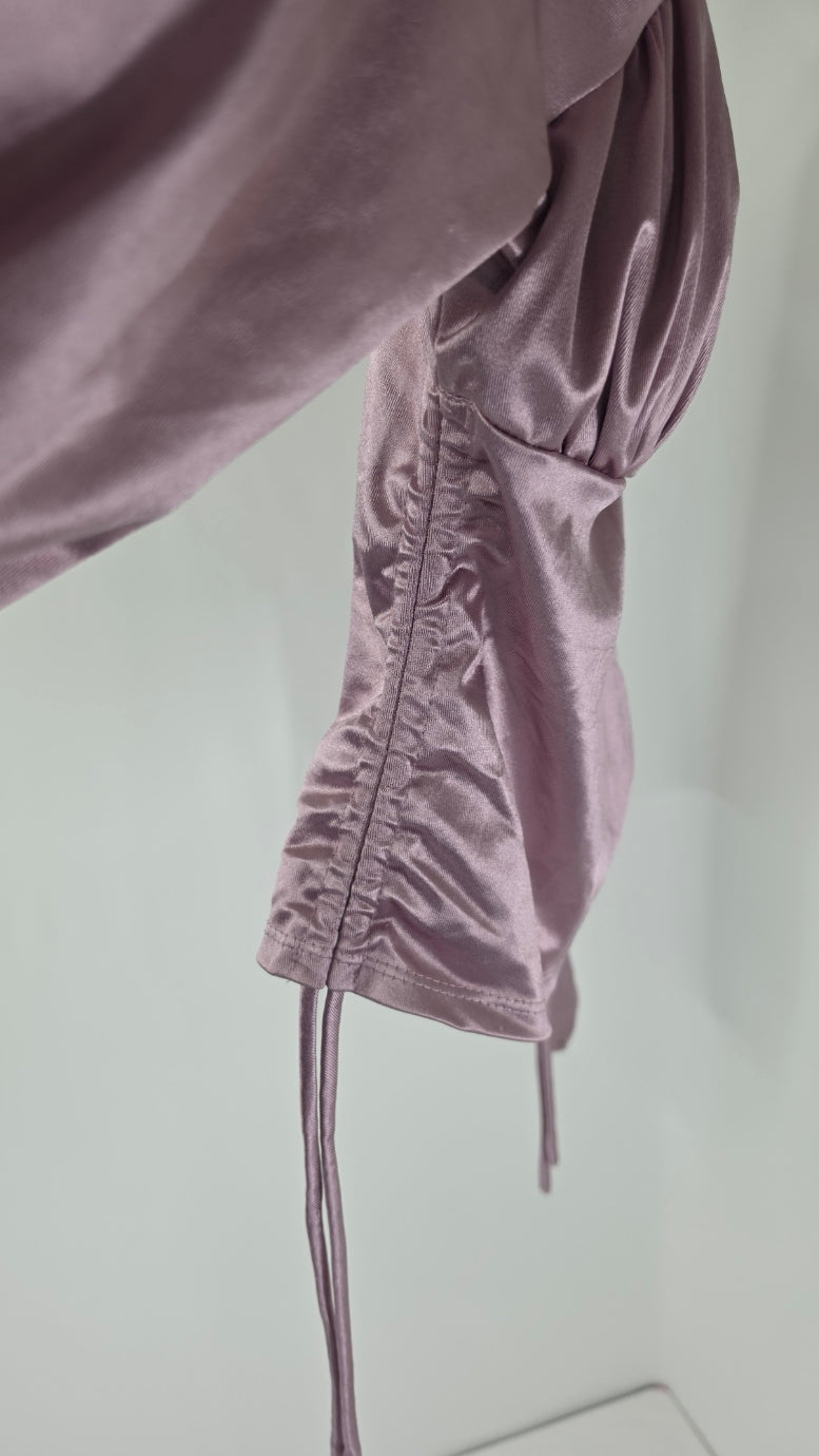 Madden NYC Mauve Satin Ruched Corset Top