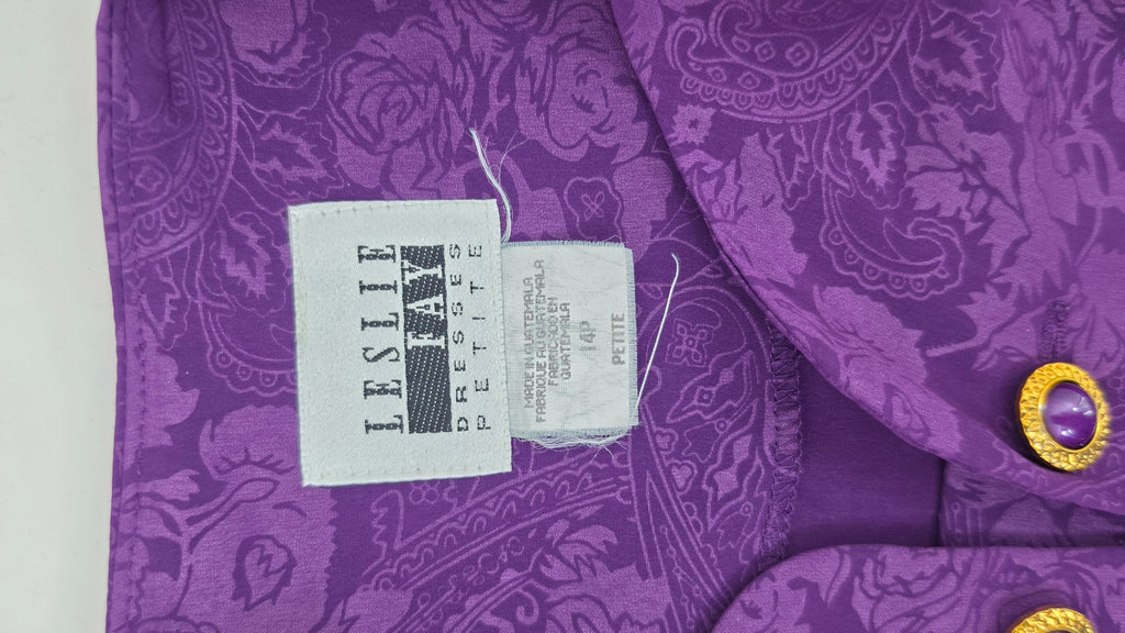 Leslie Fay Dress Petite Purple Floral Blazer