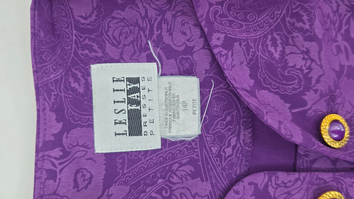 Leslie Fay Dress Petite Purple Floral Blazer
