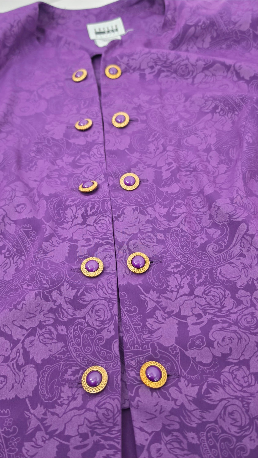 Leslie Fay Dress Petite Purple Floral Blazer