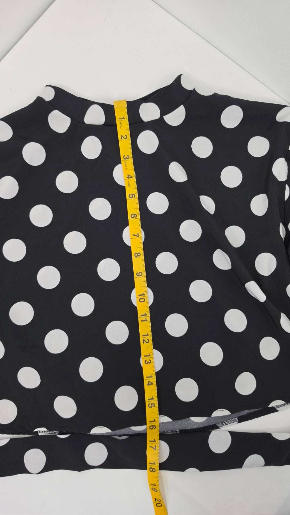 Black & White Polka Dot Ruffle-Sleeve Crop Top
