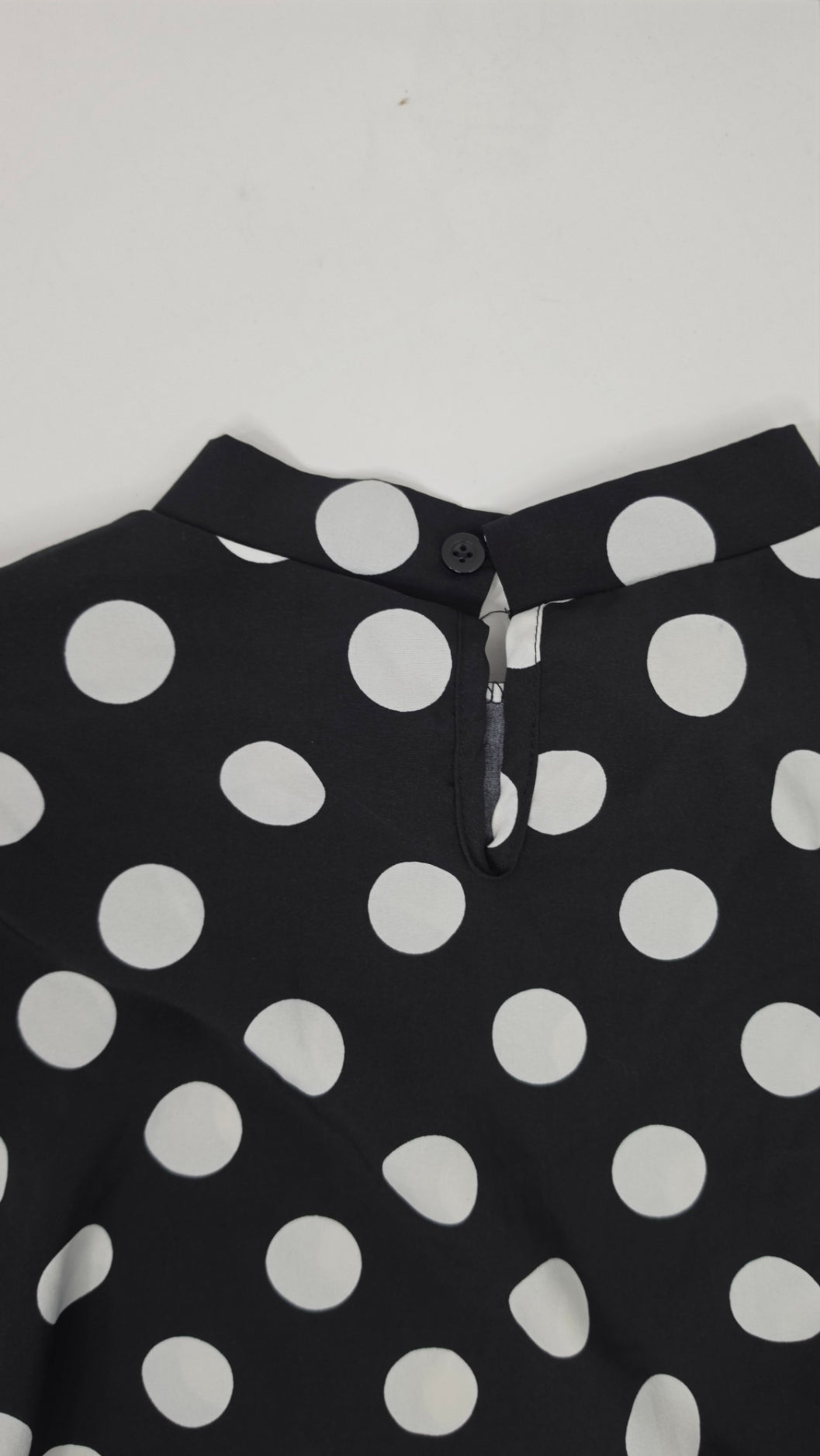 Black & White Polka Dot Ruffle-Sleeve Crop Top