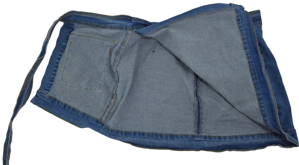 Women’s Denim Mini Skirt Size L Belted Stretch Blue Jean Utility Skirt