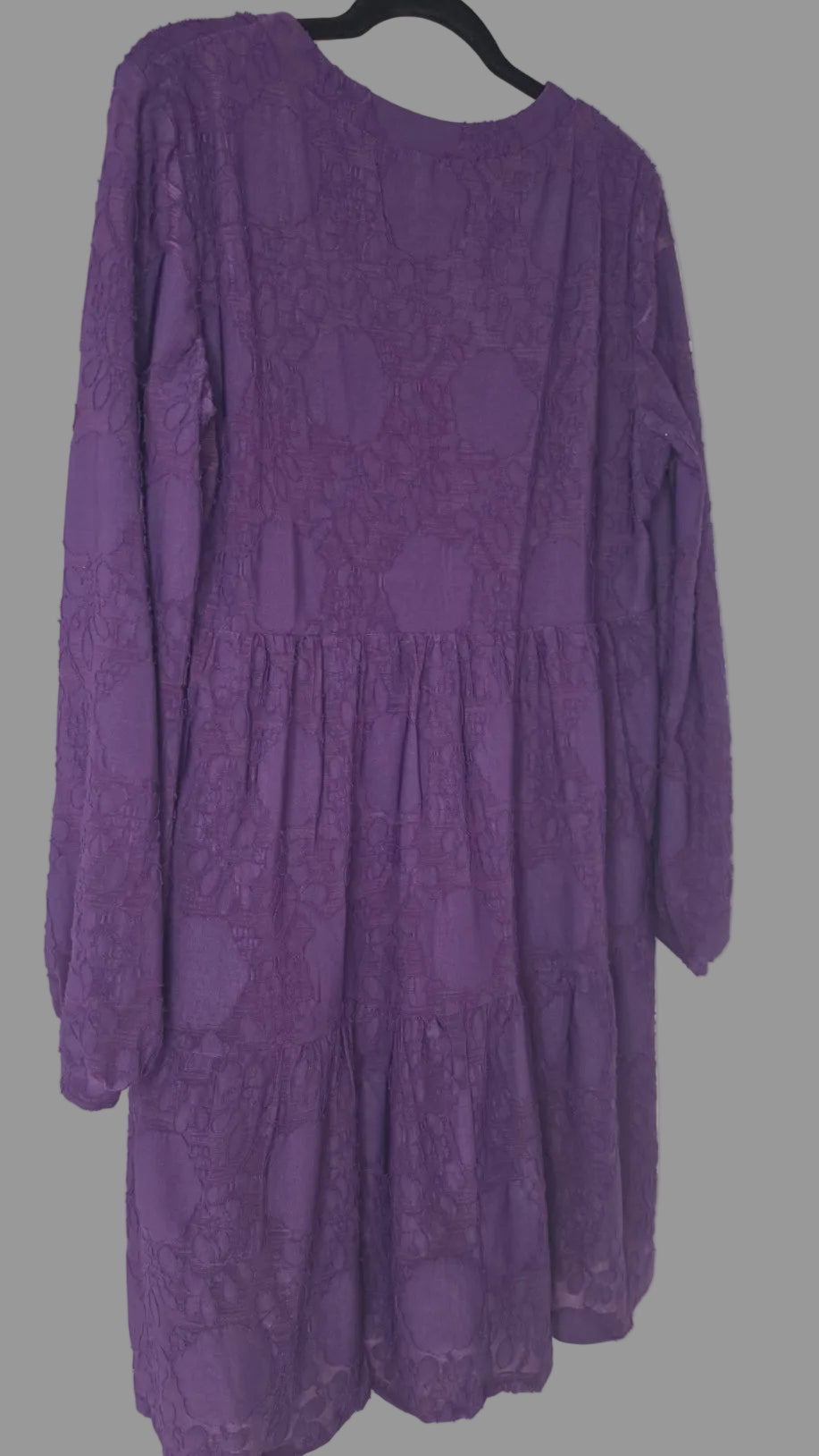 Perceptions New York Purple Floral Tiered Dress