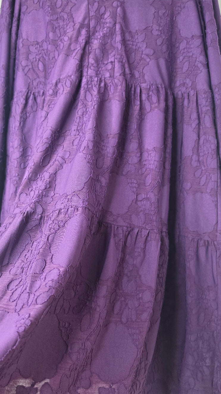 Perceptions New York Purple Floral Tiered Dress