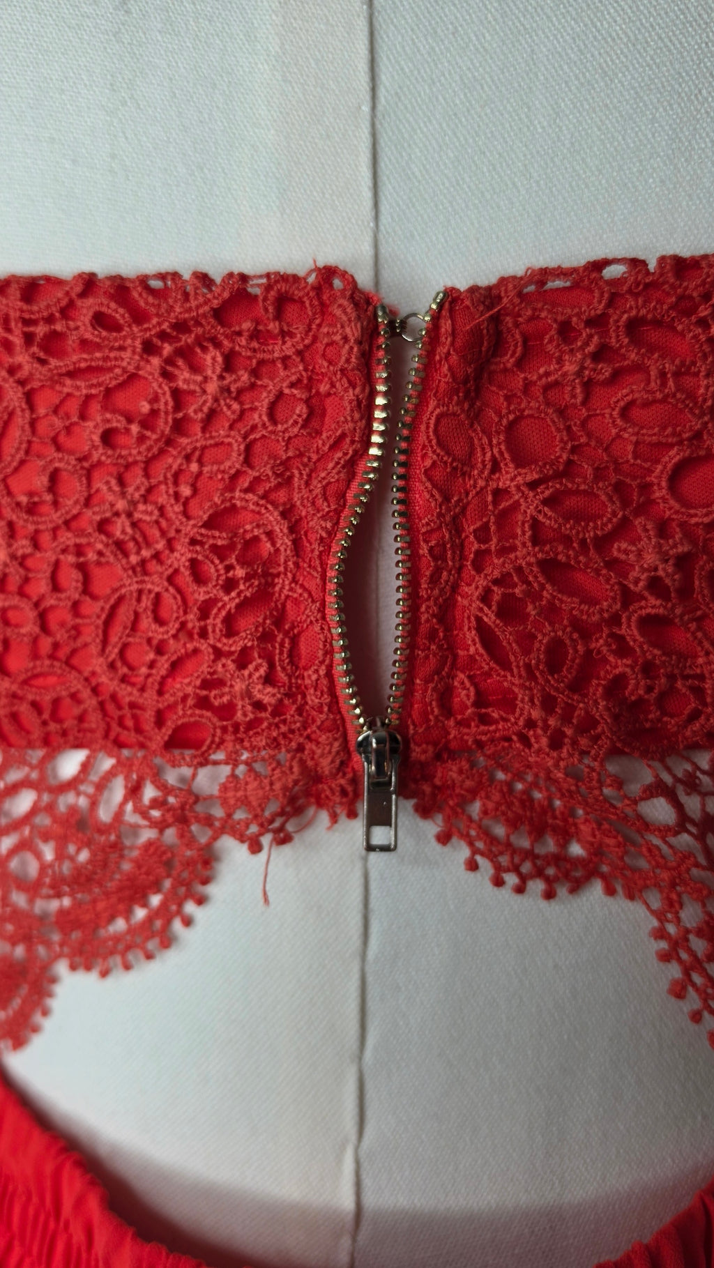 IRIS Red Lace Cutout Romper