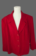 Maggie McNaughton Vintage Red Blazer Women’s 18W Plus Size 3 Button