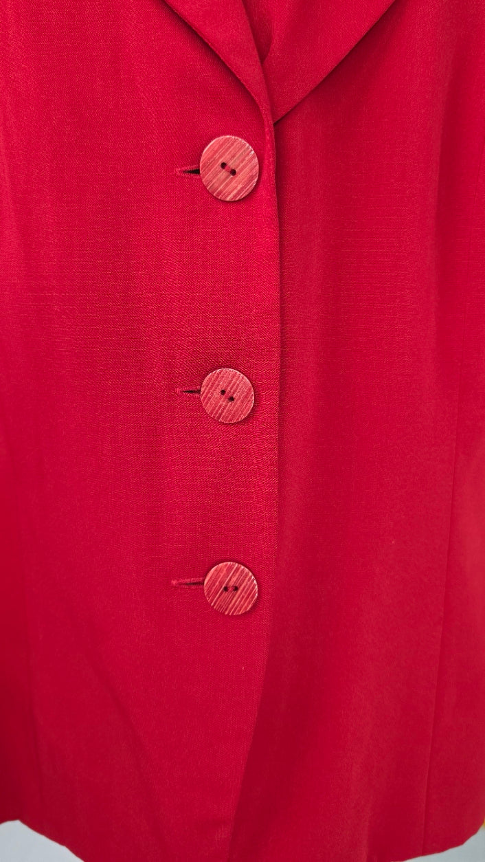 Maggie McNaughton Vintage Red Blazer Women’s 18W Plus Size 3 Button