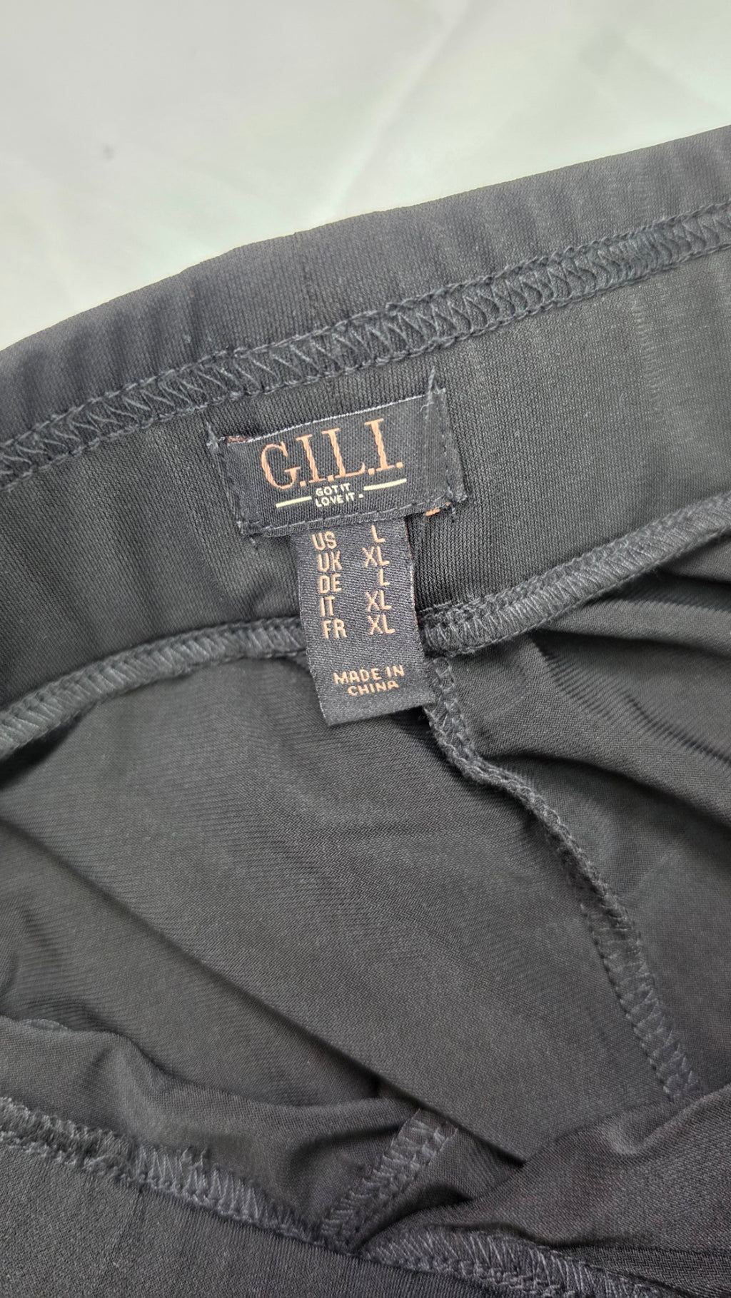 G.I.L.I. Black Wide Leg Palazzo Pants Women’s Large Stretch Pull-On