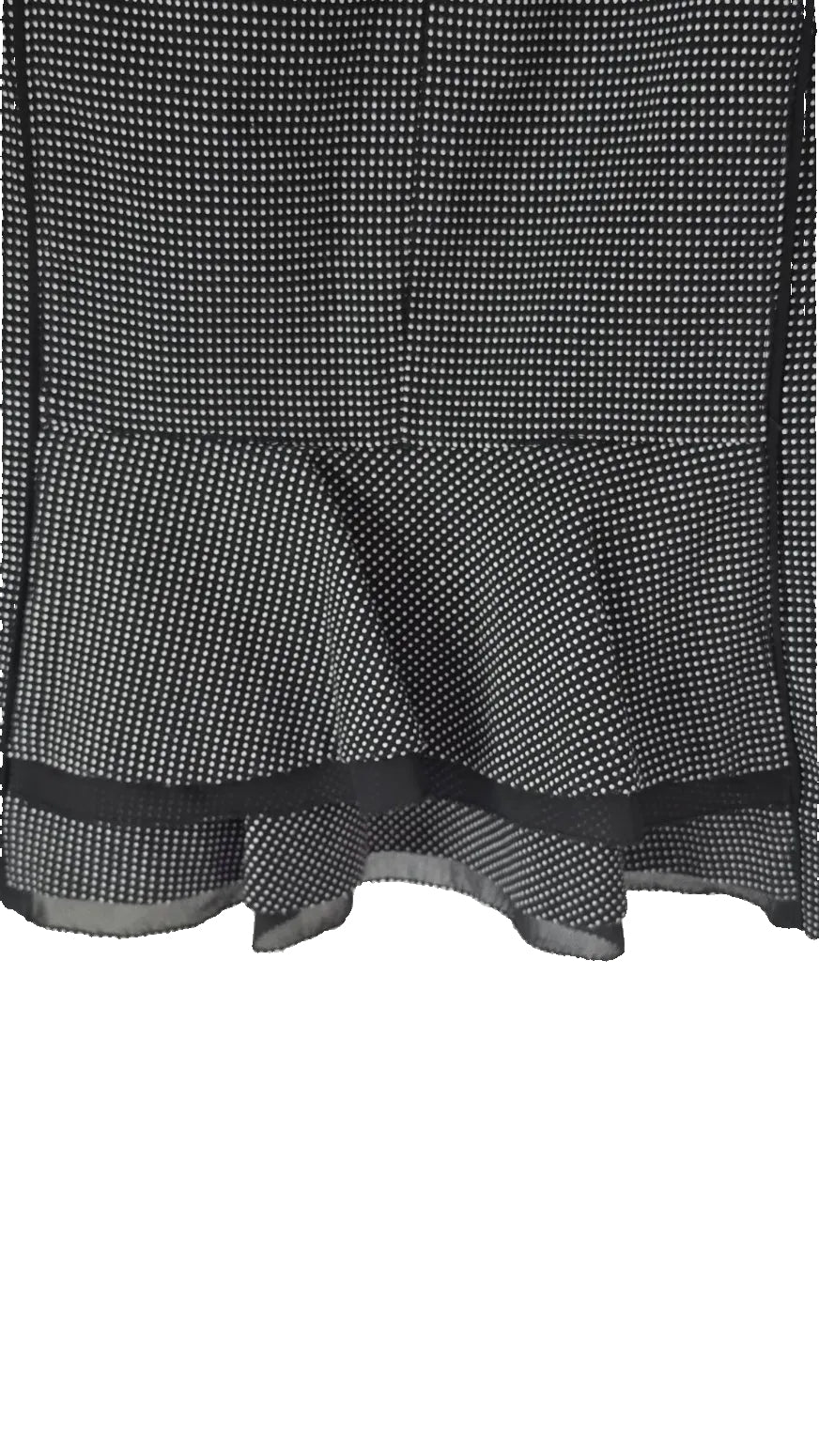 White House Black Market Size 10 Black White Micro Dot Pencil Skirt Ruffle Hem
