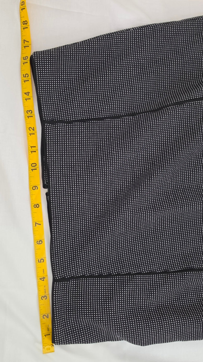 White House Black Market Size 10 Black White Micro Dot Pencil Skirt Ruffle Hem