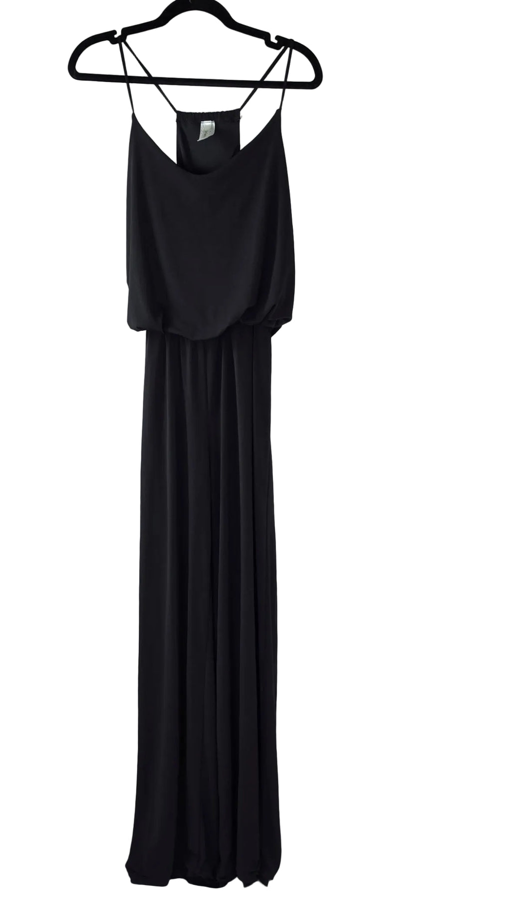 Urban K Black Wide Leg Jumpsuit Large Spaghetti Strap Draped Blouson