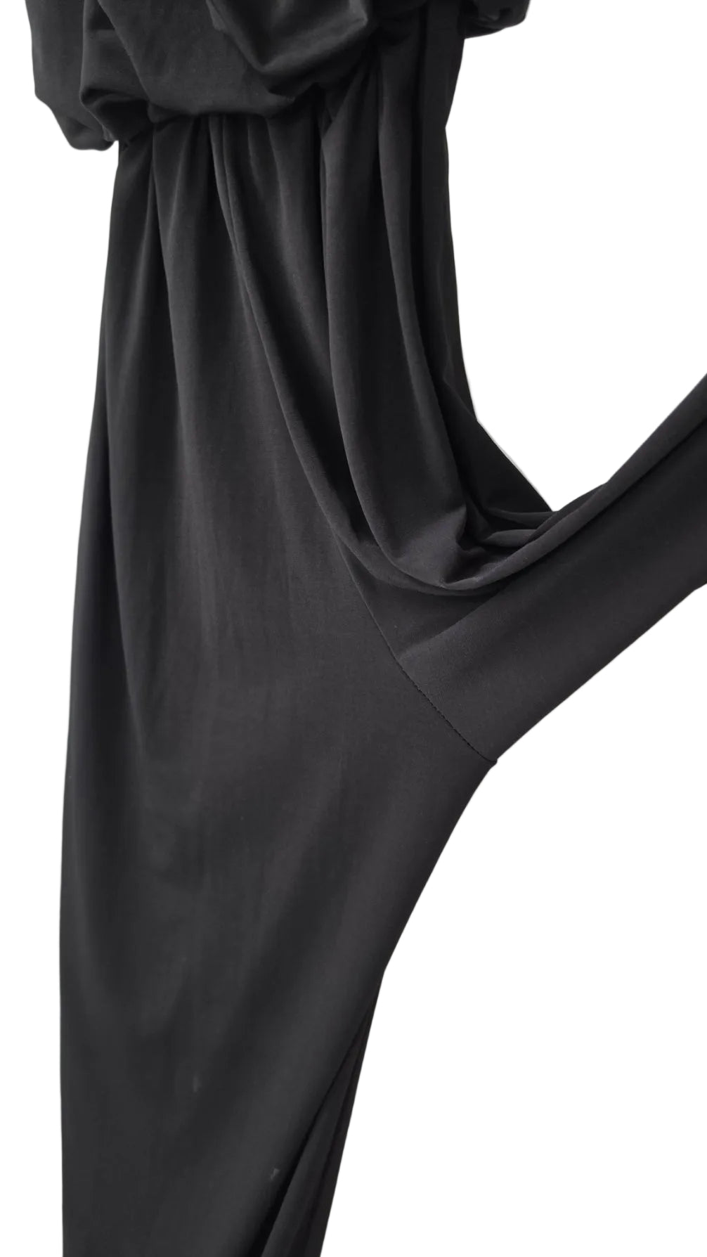 Urban K Black Wide Leg Jumpsuit Large Spaghetti Strap Draped Blouson