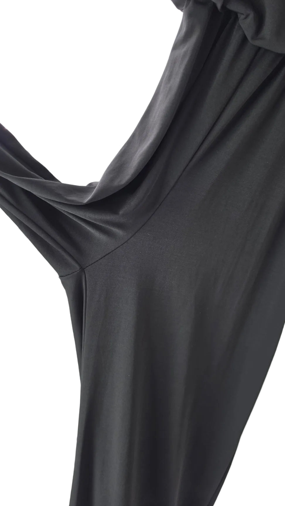 Urban K Black Wide Leg Jumpsuit Large Spaghetti Strap Draped Blouson