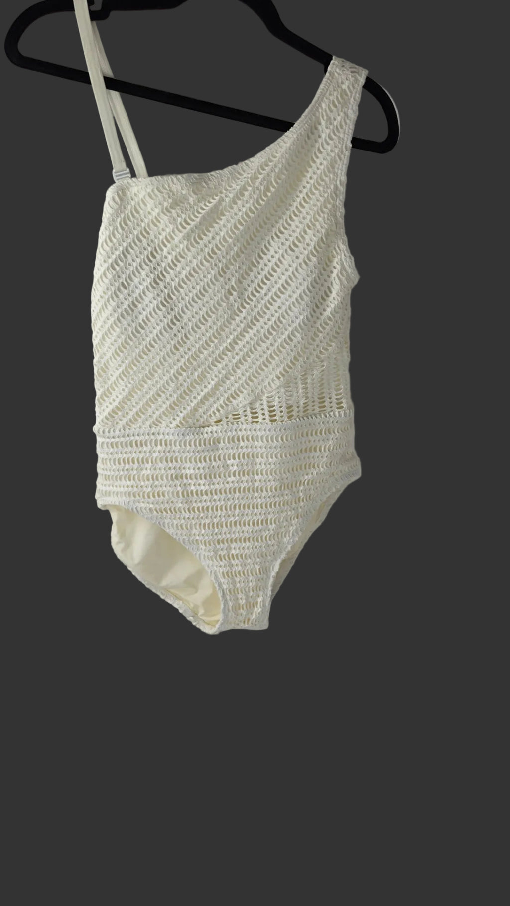 Contours by Coco Reef white one shoulder textured one piece swimsuit