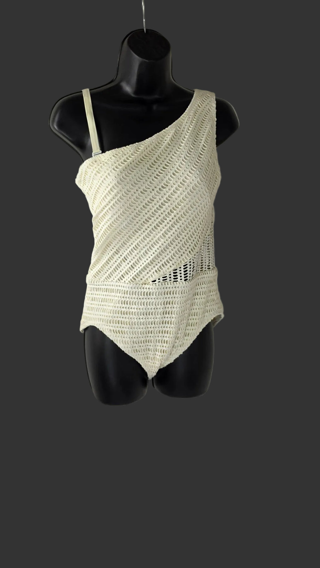 Contours by Coco Reef white one shoulder textured one piece swimsuit