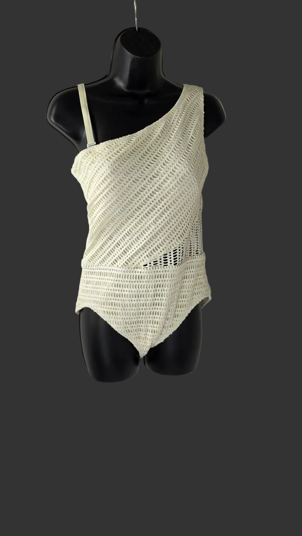 Contours by Coco Reef white one shoulder textured one piece swimsuit