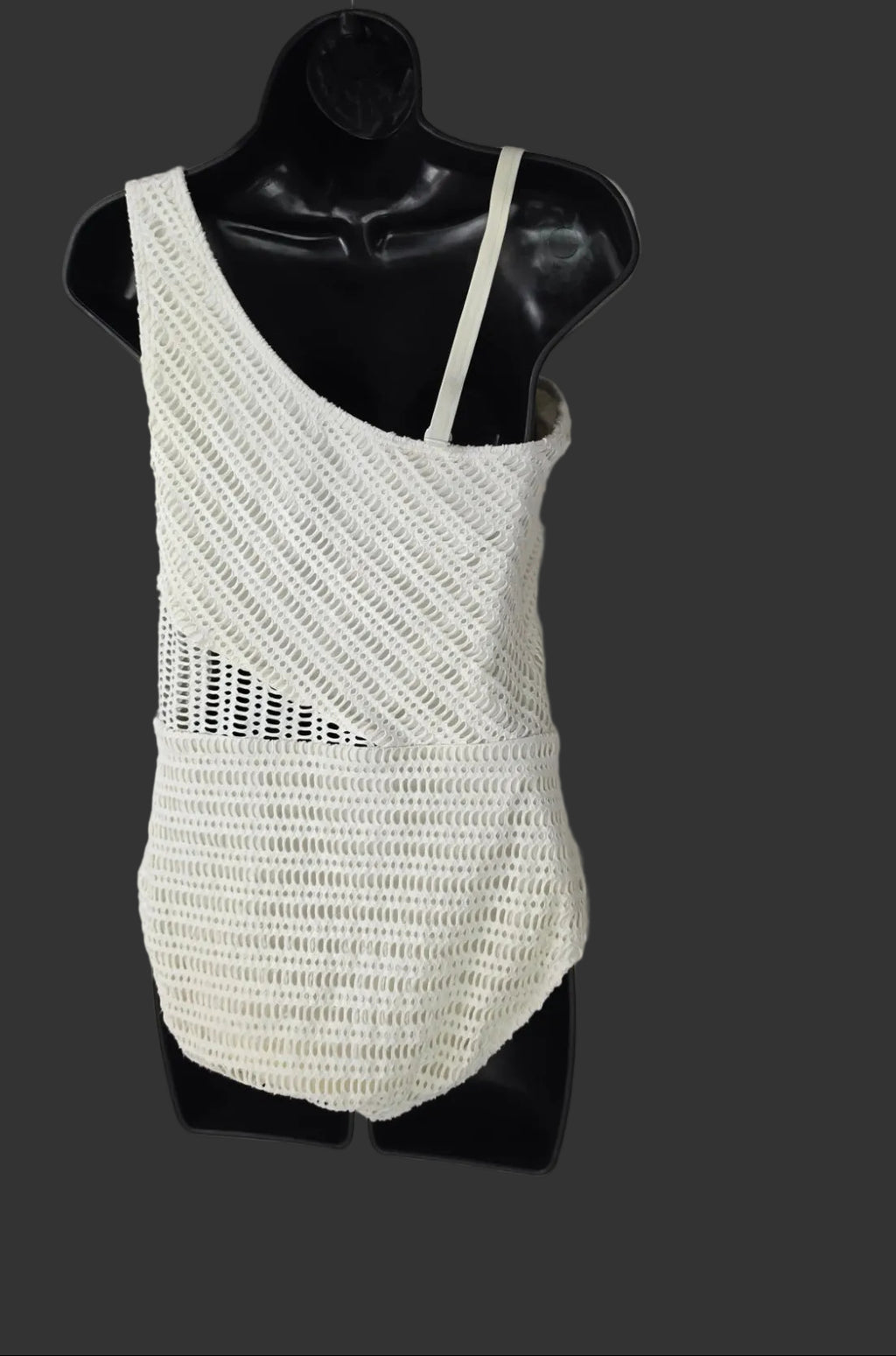 Contours by Coco Reef white one shoulder textured one piece swimsuit