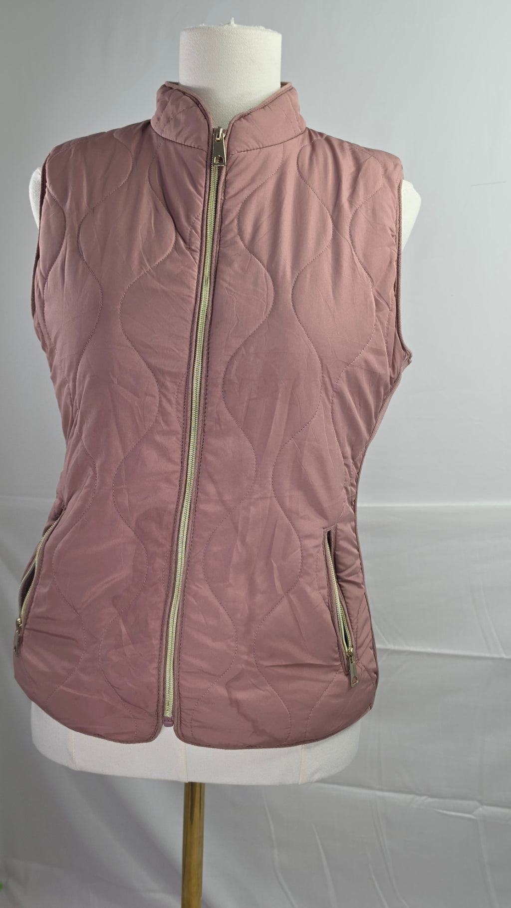 Mauve quilted vest