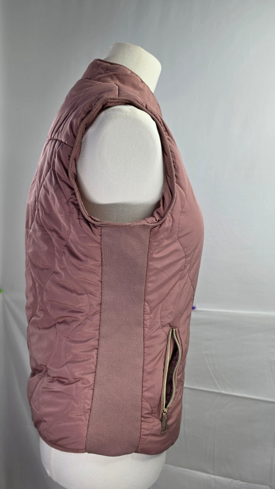 Mauve quilted vest