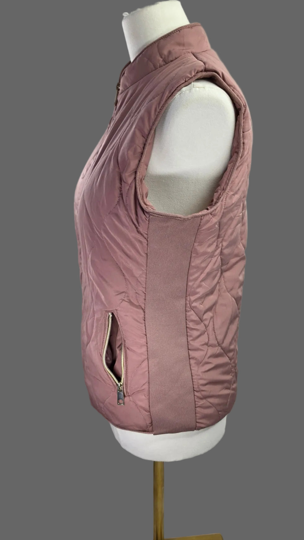 Mauve quilted vest
