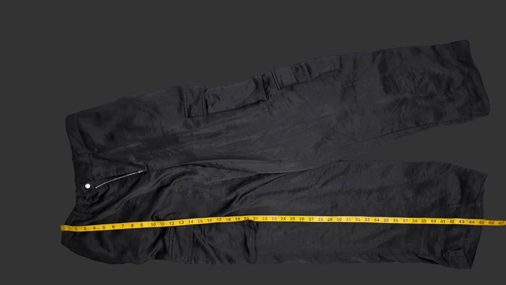 YFVE Black Satin Cargo Pants