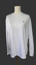 Calvin Klein Men’s White Long Sleeve Swim Shirt Rash Guard UPF 40
