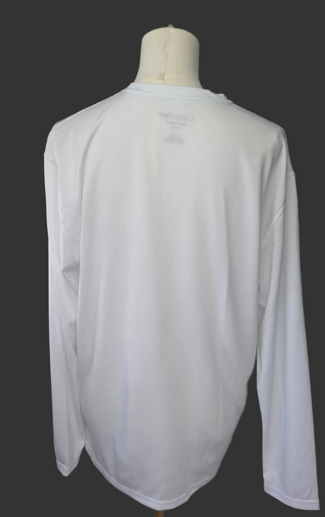 Calvin Klein Men’s White Long Sleeve Swim Shirt Rash Guard UPF 40