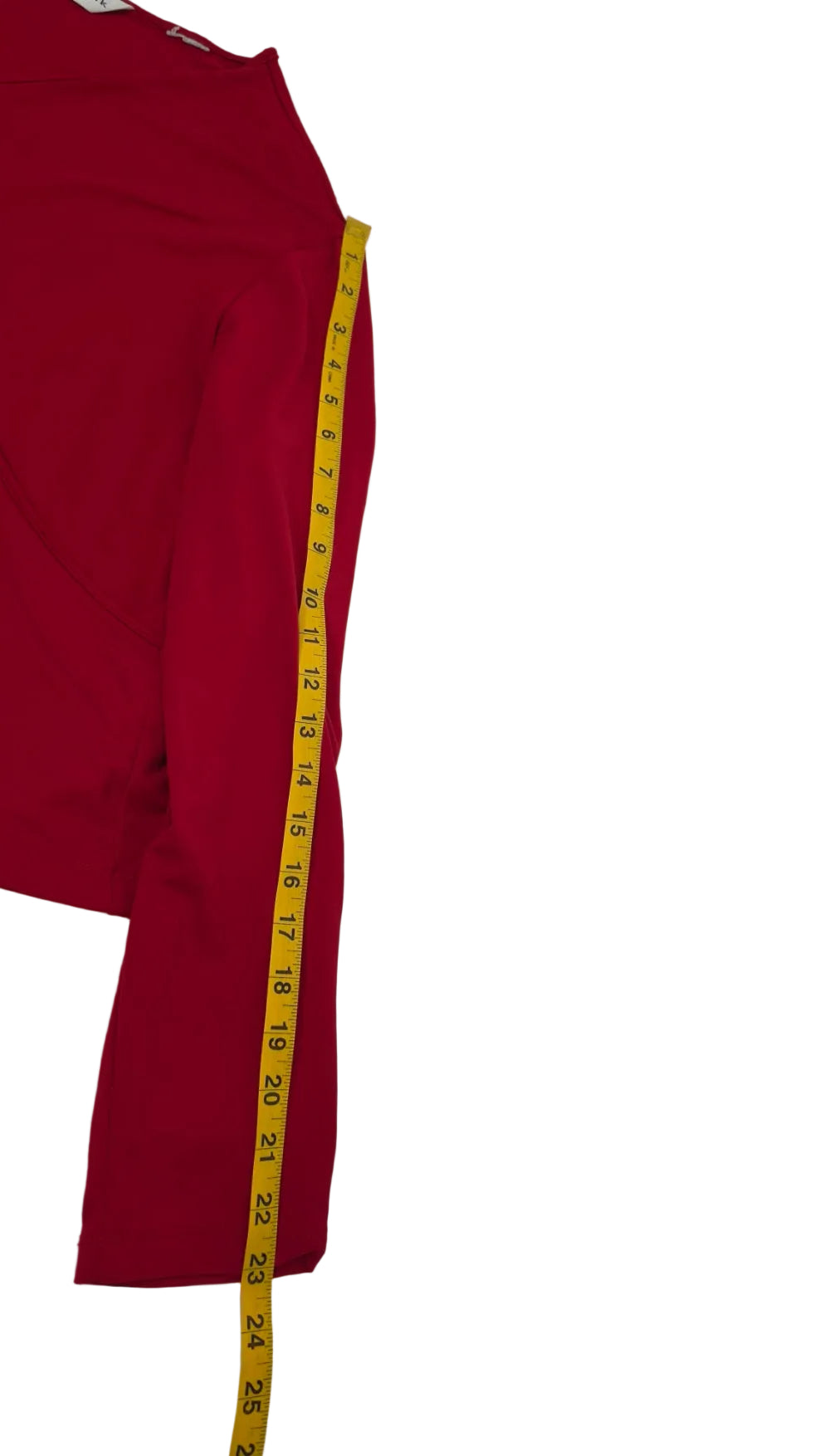 Preston & York Red Surplice Wrap Front Long Sleeve Top