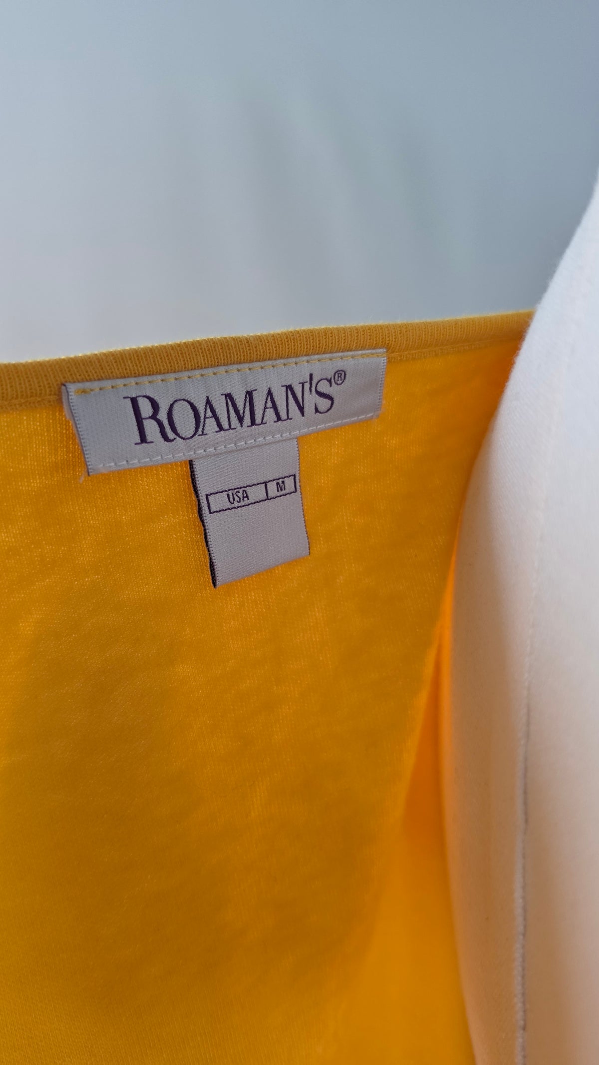 Roaman’s Women’s Medium Mustard Yellow Cropped Shrug Open Front Cardigan