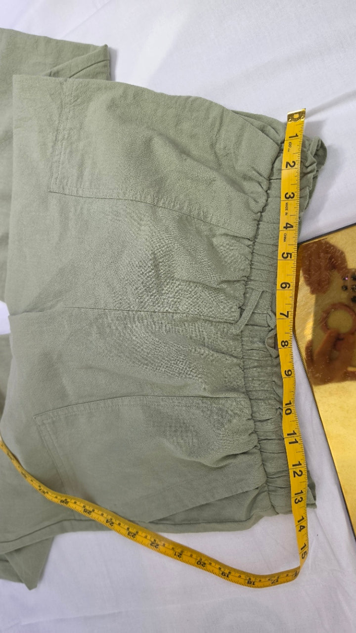 Art Class Girls XL (14) Sage Green Wide Leg Pull-On Pants