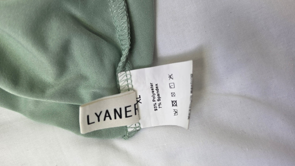 Lyaner Women’s XL Sage Green Draped Tie-Front Shrug Cardigan Bell Sleeve