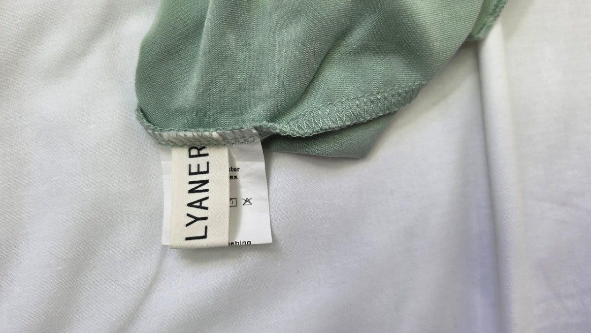 Lyaner Women’s XL Sage Green Draped Tie-Front Shrug Cardigan Bell Sleeve