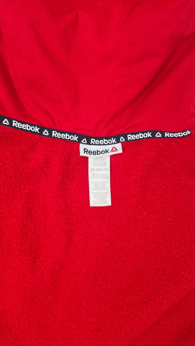 Reebok 2XL Red Fleece Pullover Hoodie Logo Sweatshirt Unisex
