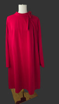 Title: Calvin Klein Women’s 20W Hot Pink Bow-Neck Shift Dress Gold Back Zipper