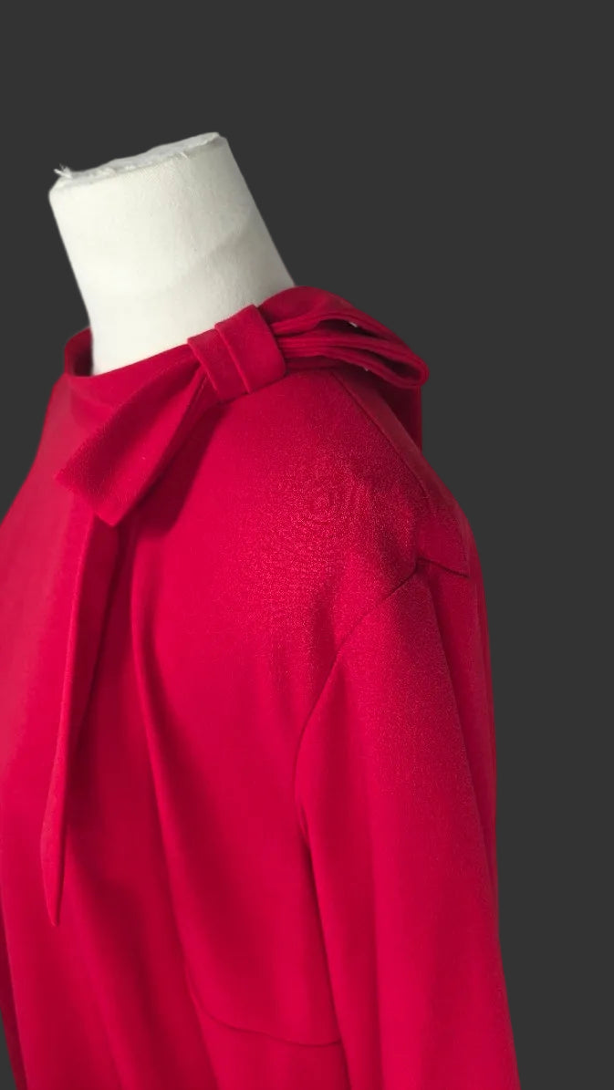 Title: Calvin Klein Women’s 20W Hot Pink Bow-Neck Shift Dress Gold Back Zipper