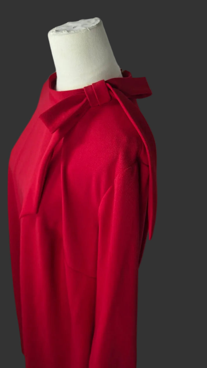 Title: Calvin Klein Women’s 20W Hot Pink Bow-Neck Shift Dress Gold Back Zipper