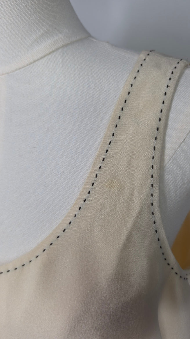 Rena Rowan Silk Sleeveless Blouse – Cream (Size 12)