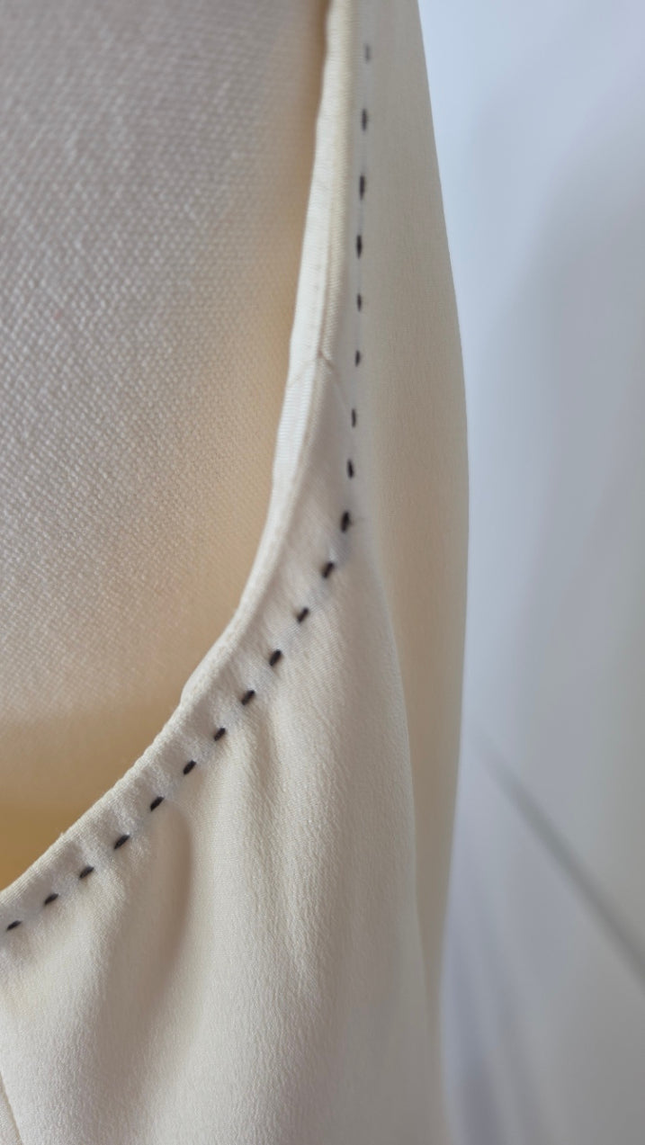Rena Rowan Silk Sleeveless Blouse – Cream (Size 12)