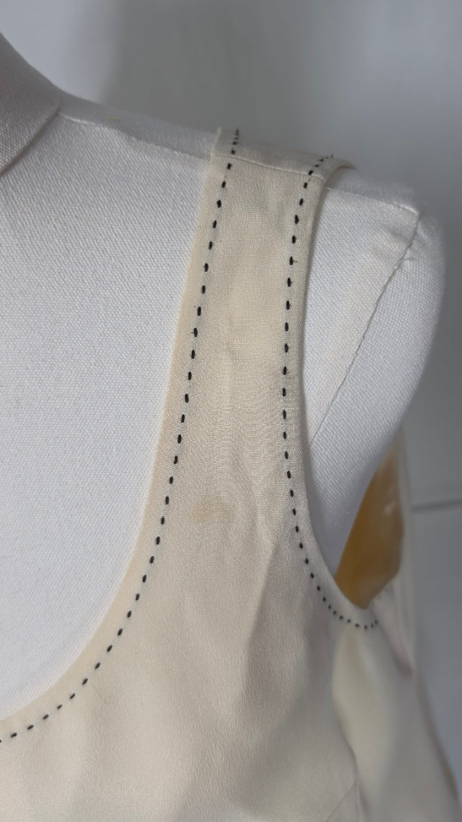 Rena Rowan Silk Sleeveless Blouse – Cream (Size 12)